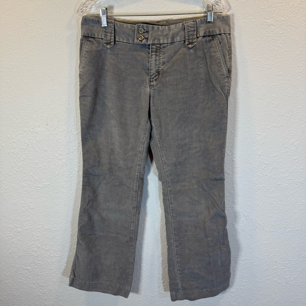 Gap Stretch Gray Corduroy Pants Womens 8 Mid Rise Bootcut Flap Pocket 39491003